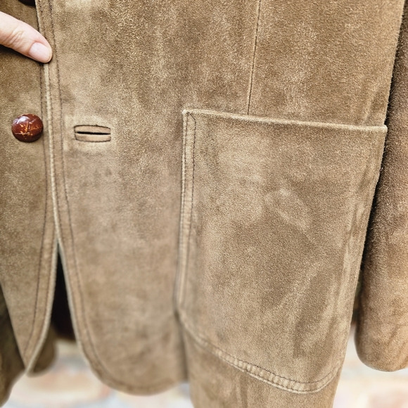 Vintage Zaragovia Brown Genuine Suede Leather Jacket / Blazer - Picture 13 of 17
